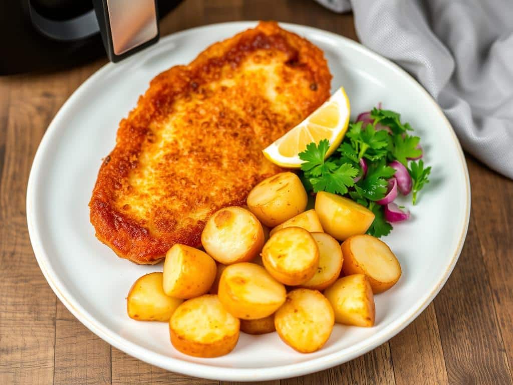 Bratkartoffeln im Airfryer als Beilage zu Fleischgerichten Bratkartoffeln im Airfryer als Beilage zu Fleischgerichten