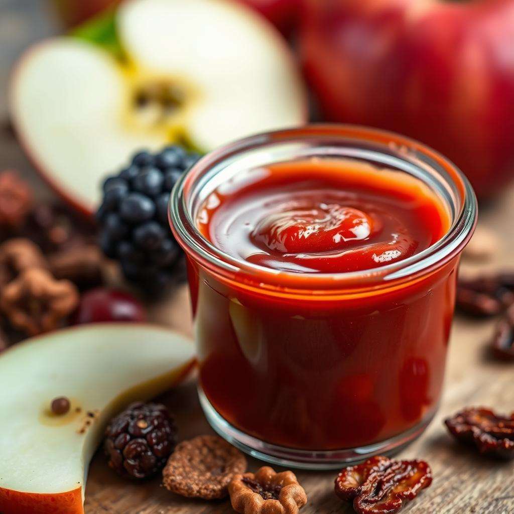 Fruchtiger Ketchup mit Apfelstücken Fruchtiger Ketchup mit Apfelstücken