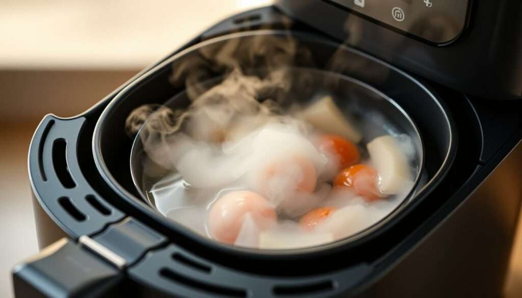 Gentle-Steam-Funktion der Panasonic NF-CC500 mit Wassertank Gentle-Steam-Funktion der Panasonic NF-CC500 mit Wassertank