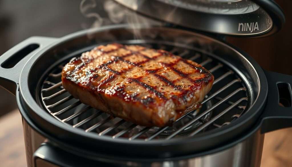 Grillfunktion der Ninja Foodi AG301EU mit Grillgut Grillfunktion der Ninja Foodi AG301EU mit Grillgut