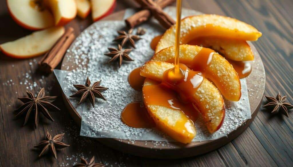 Karamellsoße für Apfel Pommes