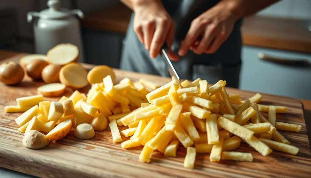 Kartoffeln schneiden Kartoffeln schneiden