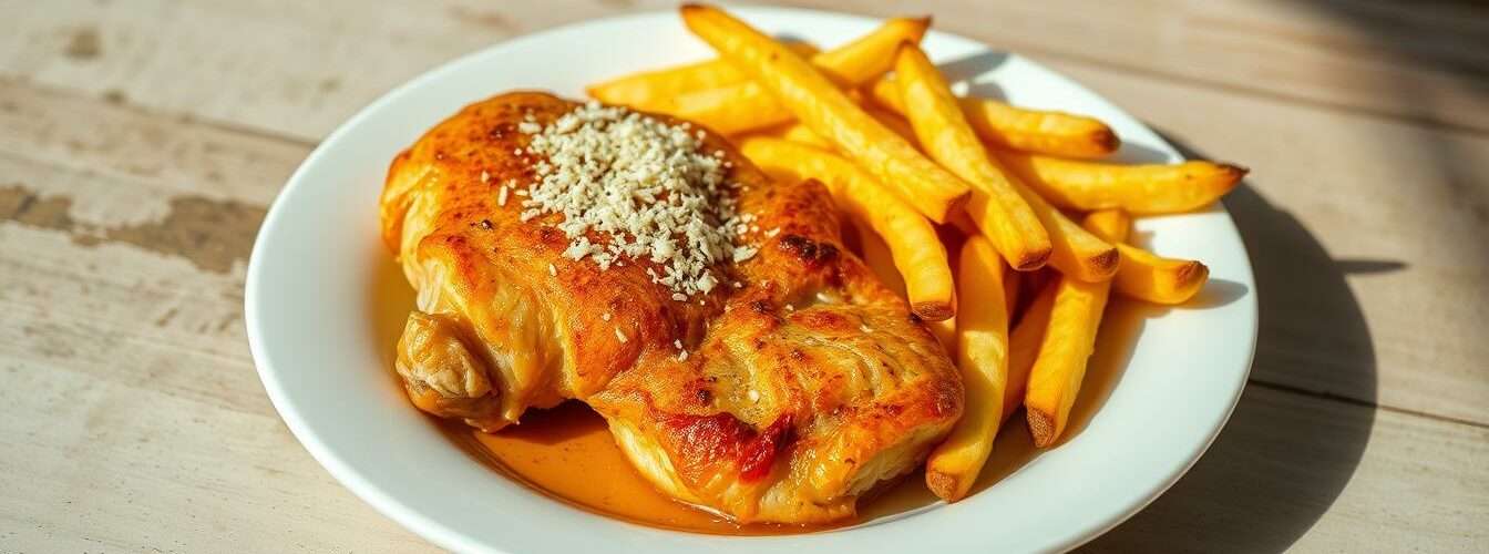 Parmesanhähnchen Pommes