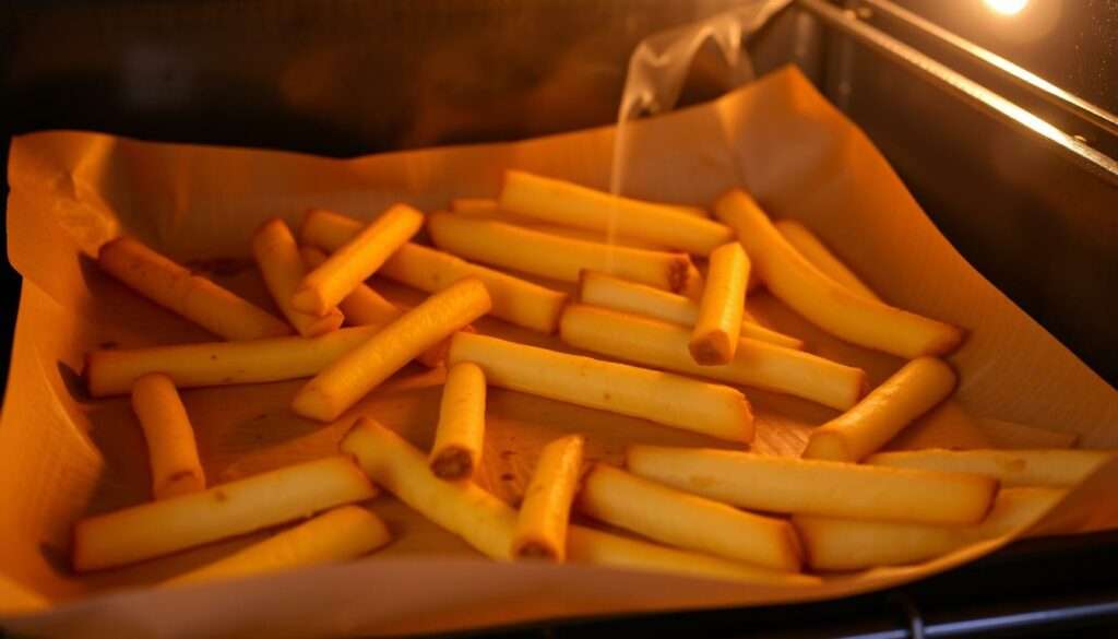 Pommes im Backofen knusprig Pommes im Backofen knusprig