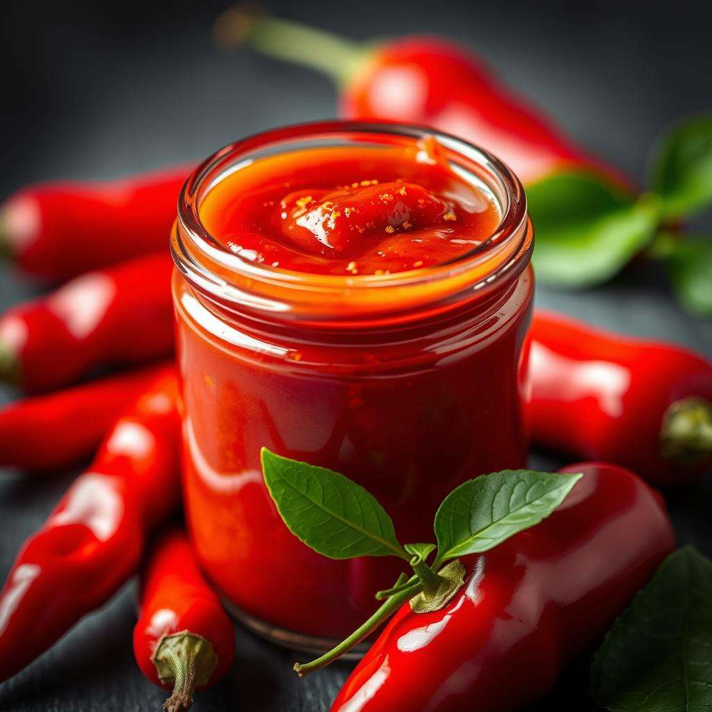Scharfer Ketchup mit Chilischoten Scharfer Ketchup mit Chilischoten