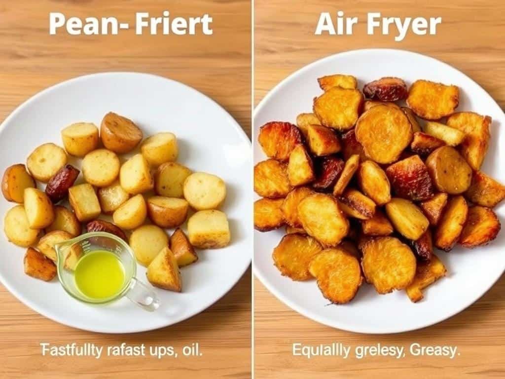Vergleich zwischen traditionellen Bratkartoffeln und Airfryer-Bratkartoffeln Vergleich zwischen traditionellen Bratkartoffeln und Airfryer-Bratkartoffeln
