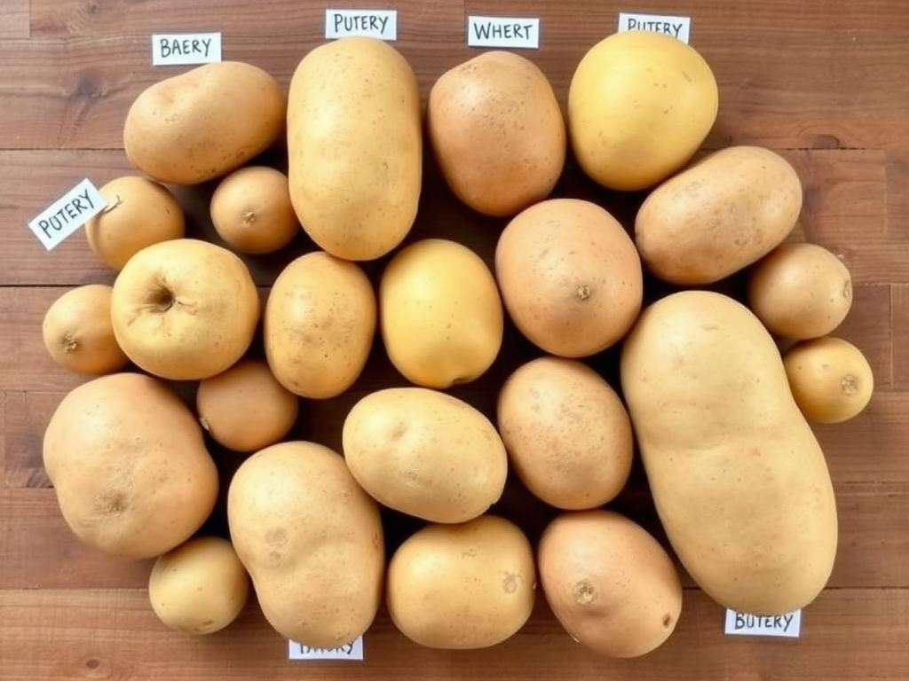 Verschiedene Kartoffelsorten für Pommes Verschiedene Kartoffelsorten für Pommes