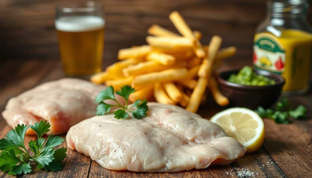Zutaten für Frankfurter Schnitzel und Pommes Zutaten für Frankfurter Schnitzel und Pommes