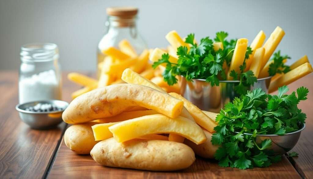 Zutaten für Pommes frites Zutaten für Pommes frites